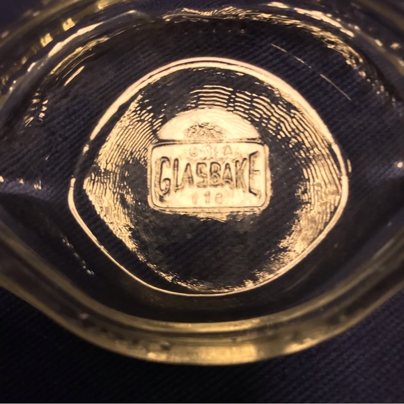 GLASBAKE CRAB DISH, J-116 CLEAR GLASS, SET OF 5 made in USA. - Picture 6 of 8